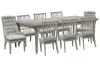 Pulaski Furniture P091240-KIT45 Pulaski Furniture P091240-KIT45 Madison Ridge - Extendable Leg Dining Table With 6 Side Chairs And 2 Host Chairs - Bluff Gray