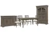 Pulaski Furniture P413240-KIT6 Pulaski Furniture P413240-KIT6 Madison Ridge - Extendable Leg Dining Table With 4 Arm Chairs, Server And China Cabinet - Natural Bark