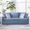 New Classic U1270-30-BLU Sylvie - Sofa With 4 Accent Pillows - Slate Blue