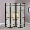 CoasterEveryday 4407 Catabella - 4-Panel Room Divider Folding Shoji Screen Floral - Black
