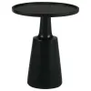 CoasterEssence 915109 Ixia - Round Solid Mango Wood Accent Side Table - Black Stain