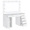 CoasterEssence 931143 Acena - 7-Drawer Vanity Set With Lighting - White High Gloss