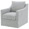 Coaster Fine Furniture 904137 Winter - Upholstered Sloped Arm Accent Swivel Chair - Gray