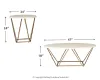 Ashley Furniture T385-13 Tarica - Occasional Table Set (Set of 3) - White / Metallic