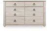 Ashley Furniture B267-31 Willowton - Six Drawer Dresser - Brown / Beige / White