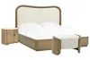 Pulaski Furniture BP432-170QN-KIT23 Pulaski Furniture BP432-170QN-KIT23 Leeza - Queen Upholstered Panel Bed, With Bachelor Chest And Bench - Brown