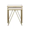 CoasterEssence 930075 Bette - 2 Piece Marble Top Nesting Table Set - White And Gold