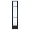 CoasterEveryday 950170 Delphinium - 5-Shelf Clear Glass Curio Display Cabinet - Black