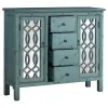 CoasterEveryday 950736 Rue - 4-Drawer Wood Trellis Accent Storage Cabinet - Blue