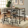 Furniture of America CM3803PC-2PK Silvia - Counter Height Stool (Set of 2) - Black / Medium Oak