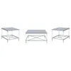 Coaster Fine Furniture 709728-S3 Lindley - 3 Piece Square Coffee And End Table Set - Chrome