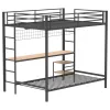 Coaster Fine Furniture 460209BLK Campus - Metal Full Over Twin Workstation Bunk Bed - Matte Black