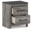 Ashley Furniture B1290-92 Bronyan - Two Drawer Night Stand - Dark Gray