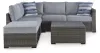 Ashley Furniture P297-070 Petal Road - Loveseat Sectional, Ottoman, Table Set (Set of 4) - Gray