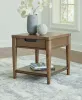 Ashley Furniture T769-3 Roanhowe - Rectangular End Table - Brown