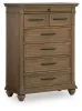 Ashley Furniture PCB782-46 Karallin - Seven Drawer Chest - Medium Brown