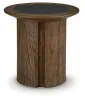 Ashley Furniture T563-6 Ashley Furniture T563-6 Dontayne - Round End Table - Warm Brown