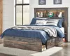 Ashley Furniture B211B44 Ashley Furniture B211B44 Drystan - Full Bookcase Bed With 2 Side Drawers - Brown / Beige