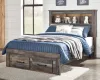Ashley Furniture B211B21 Ashley Furniture B211B21 Drystan - Full Bookcase Bed With 2 Storage Drawers - Brown / Beige