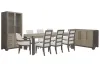 Pulaski Furniture P402240-KIT108 Pulaski Furniture P402240-KIT108 Anderson Park - Leg Dining Table With 6 Upholstered Side Chairs, 2 Host Chairs, Sideboard And China Cabinet - Moose Trail / Frontier Brown