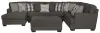 Jackson Furniture Industries 5473/72/30/75/28-58 Jackson Furniture Industries 5473/72/30/75/28-58 Crawford - 3 Piece Sectional With LSF Chaise, 10 Included Accent Pillows And Cocktail Ottoman - Dark Gray