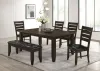 CoasterEveryday 102721-S6 Dalila - 6 Piece Rectangular Dining Table Set - Cappuccino