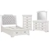 New Classic 00-493W-34C New Classic 00-493W-34C Lyndhurst - 5/0 Queen 4 Piece Bedroom Set (Bed, Dresser, Mirror, Chest) - White