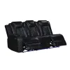 New Classic U1769V-L30P2-BLK Orion II - LAF Sofa With Power Headrest & Footrest - Black