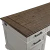 Intercon DK-HO-6630ED-RFO-C Drake - Executive Desk - Rustic White / French Oak