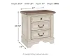 Ashley Furniture B743-93 Realyn - Three Drawer Night Stand - White / Brown / Beige