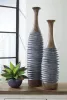 Ashley Furniture A2000388 Blayze - Vase Set (Set of 2) - Antique Gray / Brown