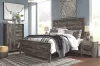 Ashley Furniture B440/58/56/99/92(2) Ashley Furniture B440/58/56/99/92(2) Wynnlow - 5 Pc. - King Crossbuck Panel Bed, 2 Nightstands - Gray