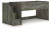 Ashley Furniture B4480B12 Ashley Furniture B4480B12 Frandern - Twin Loft Bed With Left Storage Steps - Gray