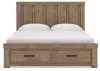 Ashley Furniture PCB2844B7 Ashley Furniture PCB2844B7 Oliandon - King Panel Storage Bed - Light Brown