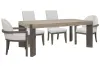 Pulaski Furniture P402240-KIT89 Pulaski Furniture P402240-KIT89 Anderson Park - Leg Dining Table With 2 Upholstered Side Chairs And 2 Host Chairs - Moose Trail / Frontier Brown
