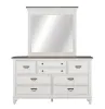 Liberty Furniture 417-BR-CPBDM Liberty Furniture 417-BR-CPBDM Allyson Park - 3 Piece Bedroom Set (California King Panel Bed, Dresser & Mirror) - Wirebrushed White / Charcoal