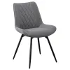 CoasterEveryday 193801-S5 Neil - 5 Piece Round Dining Table Set Concrete - Gunmetal