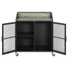 CoasterEveryday 183476 Arlette - 2 Door Mobile Home Bar Wine Cabinet - Sandy Black