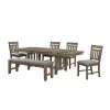 New Classic 40-3412-D4CB New Classic 40-3412-D4CB Harrisburg - Dining Table & 4 Chairs & Bench - Brown