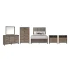 New Classic 00-B3412-36N New Classic 00-B3412-36N Harrisburg - 5/0 Queen 6 Piece Bedroom Set (Bed, Dresser, Mirror, Chest, 2 Nightstands) - Walnut