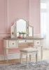 Ashley Furniture B743-22 Realyn - Vanity/Mirror/Stool (Set of 3) - White / Brown / Beige