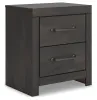 Ashley Furniture PCB2108-92 Hollivern - Two Drawer Night Stand - Dark Gray