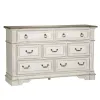 Liberty Furniture 520-BR31 Abbey Park - 7 Drawer Dresser - Antique White