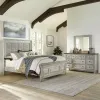 Liberty Furniture 824-BR-OKPBDM Liberty Furniture 824-BR-OKPBDM Heartland - 3 Piece Bedroom Set (King Panel Bed, Dresser & Mirror) - Antique White / Tobacco Tops