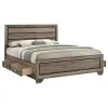 CoasterEveryday 204190KW Kauffman - Wood California King Storage Panel Bed - Washed Taupe