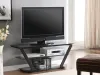 CoasterEssence 701370 Donlyn - 2-Tier Metal TV Stand With Glass Shelves - Black
