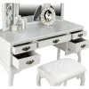 Furniture of America CM-DK6405WH Ashland - Vanity Table With Stool - White