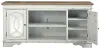 Ashley Furniture W743-68 Realyn - XL TV Stand w/Fireplace Option - Chipped White