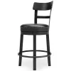 Ashley Furniture D546-624 Ashley Furniture D546-624 Valebeck - UPH Swivel Barstool  - Black