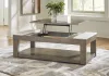 Ashley Furniture T854-9 Loyaska - Lift Top Cocktail Table - Grayish Brown / White
